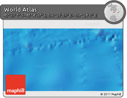 Physical 3D Map of the Area around 45° 18' 49" S, 136° 55' 30" E