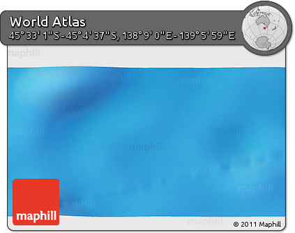 Physical 3D Map of the Area around 45° 18' 49" S, 138° 37' 30" E