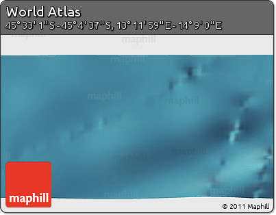 Satellite 3D Map of the Area around 45° 18' 49" S, 13° 40' 30" E