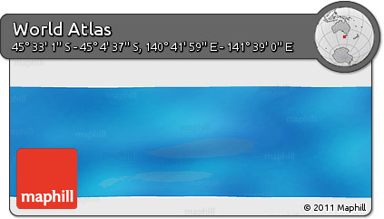 Physical Panoramic Map of the Area around 45° 18' 49" S, 141° 10' 30" E