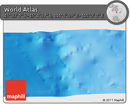 Physical 3D Map of the Area around 45° 18' 49" S, 144° 34' 29" E