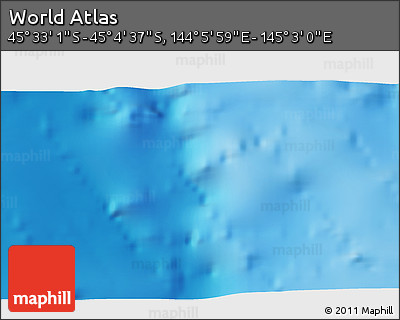 Physical 3D Map of the Area around 45° 18' 49" S, 144° 34' 29" E