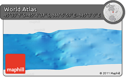 Physical Panoramic Map of the Area around 45° 18' 49" S, 144° 34' 29" E