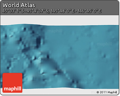 Satellite 3D Map of the Area around 45° 18' 49" S, 146° 16' 30" E