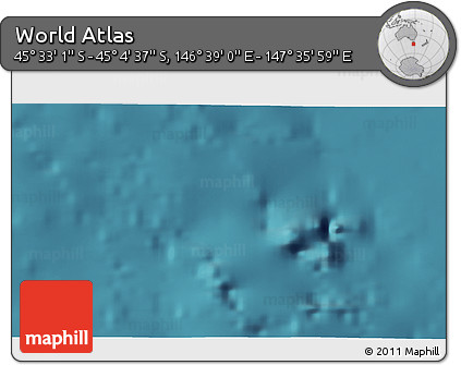 Satellite 3D Map of the Area around 45° 18' 49" S, 147° 7' 30" E