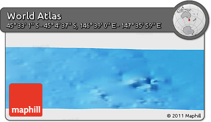 Physical Panoramic Map of the Area around 45° 18' 49" S, 147° 7' 30" E