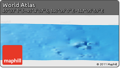 Physical Panoramic Map of the Area around 45° 18' 49" S, 147° 7' 30" E