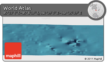 Satellite Panoramic Map of the Area around 45° 18' 49" S, 147° 7' 30" E