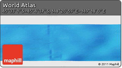 Physical Panoramic Map of the Area around 45° 18' 49" S, 148° 49' 29" E