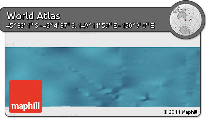 Satellite Panoramic Map of the Area around 45° 18' 49" S, 149° 40' 30" E