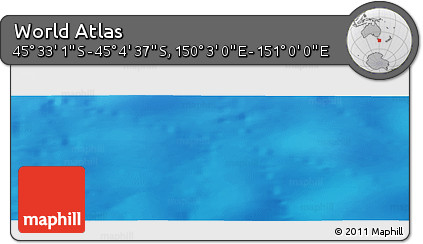 Physical Panoramic Map of the Area around 45° 18' 49" S, 150° 31' 30" E