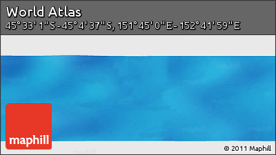 Physical Panoramic Map of the Area around 45° 18' 49" S, 152° 13' 29" E
