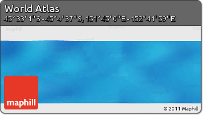 Physical Panoramic Map of the Area around 45° 18' 49" S, 152° 13' 29" E