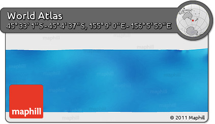 Physical Panoramic Map of the Area around 45° 18' 49" S, 155° 37' 30" E