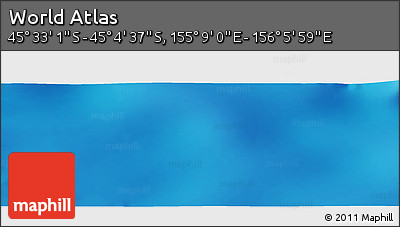 Physical Panoramic Map of the Area around 45° 18' 49" S, 155° 37' 30" E