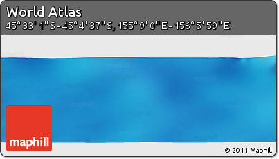 Physical Panoramic Map of the Area around 45° 18' 49" S, 155° 37' 30" E