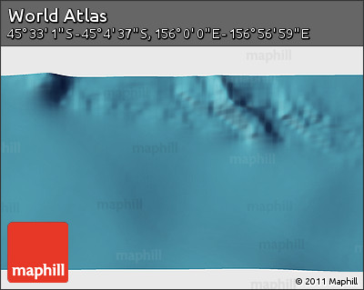 Satellite 3D Map of the Area around 45° 18' 49" S, 156° 28' 29" E