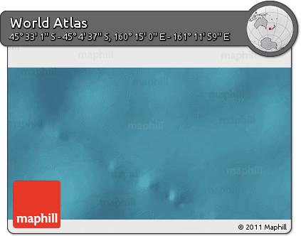 Satellite 3D Map of the Area around 45° 18' 49" S, 160° 43' 29" E