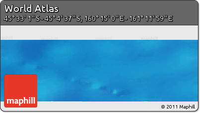 Physical Panoramic Map of the Area around 45° 18' 49" S, 160° 43' 29" E