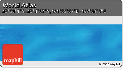 Physical Panoramic Map of the Area around 45° 18' 49" S, 162° 25' 30" E