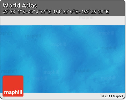 Physical 3D Map of the Area around 45° 18' 49" S, 164° 58' 29" E