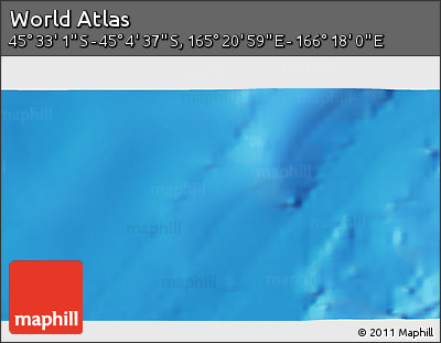 Physical 3D Map of the Area around 45° 18' 49" S, 165° 49' 29" E
