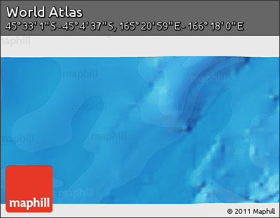 Political 3D Map of the Area around 45° 18' 49" S, 165° 49' 29" E
