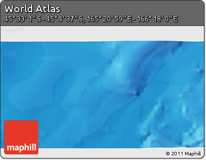 Political 3D Map of the Area around 45° 18' 49" S, 165° 49' 29" E
