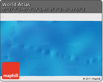 Physical 3D Map of the Area around 45° 18' 49" S, 16° 13' 30" E