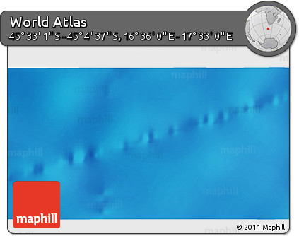 Physical 3D Map of the Area around 45° 18' 49" S, 17° 4' 30" E