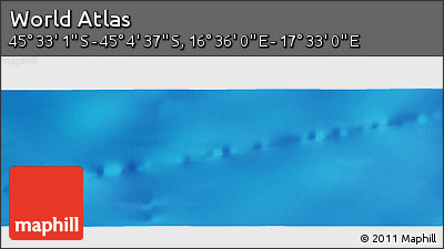 Physical Panoramic Map of the Area around 45° 18' 49" S, 17° 4' 30" E