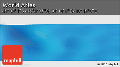 Physical Panoramic Map of the Area around 45° 18' 49" S, 18° 46' 29" E