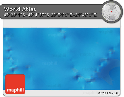 Physical 3D Map of the Area around 45° 18' 49" S, 21° 19' 30" E