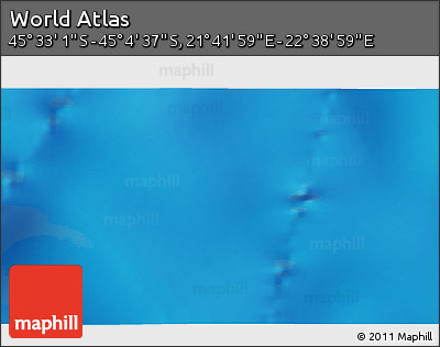 Physical 3D Map of the Area around 45° 18' 49" S, 22° 10' 29" E
