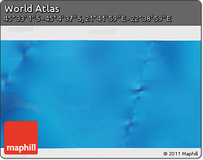 Physical 3D Map of the Area around 45° 18' 49" S, 22° 10' 29" E