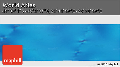 Physical Panoramic Map of the Area around 45° 18' 49" S, 22° 10' 29" E