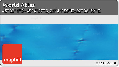 Physical Panoramic Map of the Area around 45° 18' 49" S, 22° 10' 29" E
