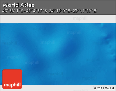 Physical 3D Map of the Area around 45° 18' 49" S, 24° 43' 30" E