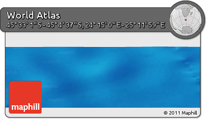 Physical Panoramic Map of the Area around 45° 18' 49" S, 24° 43' 30" E