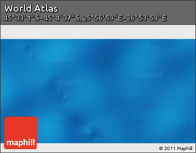 Physical 3D Map of the Area around 45° 18' 49" S, 26° 25' 29" E