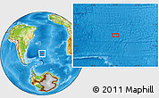Physical Location Map of the area around 45° 18' 49" S, 27° 7' 30" W