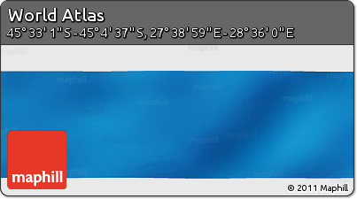 Physical Panoramic Map of the Area around 45° 18' 49" S, 28° 7' 30" E