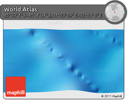 Physical 3D Map of the Area around 45° 18' 49" S, 32° 22' 30" E