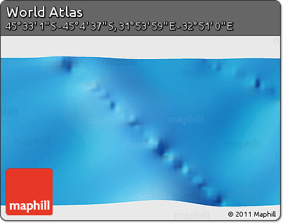 Physical 3D Map of the Area around 45° 18' 49" S, 32° 22' 30" E