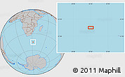 Gray Location Map of the area around 45° 18' 49" S, 32° 22' 30" E