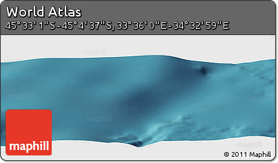 Satellite Panoramic Map of the Area around 45° 18' 49" S, 34° 4' 30" E