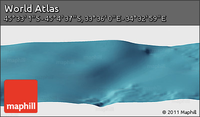 Satellite Panoramic Map of the Area around 45° 18' 49" S, 34° 4' 30" E