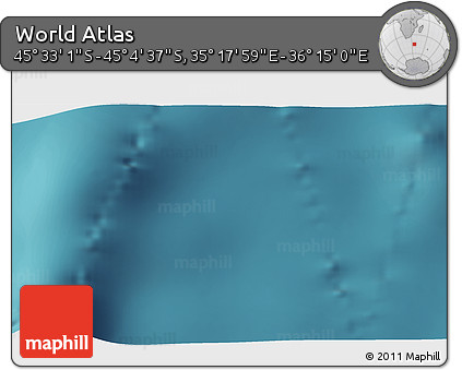 Satellite 3D Map of the Area around 45° 18' 49" S, 35° 46' 29" E