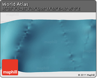 Satellite 3D Map of the Area around 45° 18' 49" S, 35° 46' 29" E