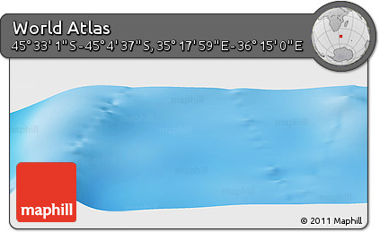 Physical Panoramic Map of the Area around 45° 18' 49" S, 35° 46' 29" E
